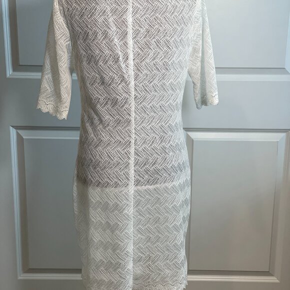 TRINA TURK 3/4 Sleeve Elegant White Dress Size 8 - Picture 7 of 11